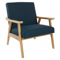 OSP Home Furnishings WDN51-K14 Weldon Chair in Klein Azure fabric with Brushed Finished Frame